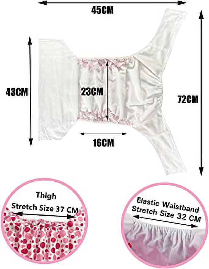 CutiePlusU Adult Cloth Diaper Washable Adult Pocket Nappy Cover Adjustable Reusable Breathable Leak Free - Pink Dot