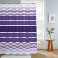 thumbnail image 4 of Shower Curtains for Bathroom, Purple Ombre Stripe Waterproof Fabric Shower Curtain, Farmhouse Striped Gradient Decorative Bathroom Curtain for Bathtub, 66"x72", No Hooks Included, 4 of 9