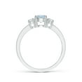 thumbnail image 2 of ANGARA Natural Classic Three Stone Aquamarine and Diamond Ring in 14K White Gold for Women (Size-5mm) | March Birthstone, Birthday, Anniversary, Jewelry Gift for Women | Natural Aquamarine Ring, 2 of 9