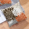 thumbnail image 6 of Brown and Orange Gray Dahlia Floral Pillow Covers 18x18 Set of 2 Outdoor Modern Coffee White Grey Flower Throw Pillows Cover Summer Fall Autumn Linen Decorative Cushion Case for Couch Bed Decor, 6 of 6