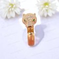 thumbnail image 3 of JEWELRYTREASURE 2.5 mm / 0.02 Ct Panther Ring Tiger Leopard Jaguar Emerald Ring CZ Diamond Engagement Ring Art Deco Handmade Jewelry Valentine's Day Gift for Women, 3 of 4