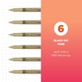 thumbnail image 2 of Sakura Pigma Micron Fineliner Pens - Archival Black Ink Pens - Pens for Writing, Drawing, or Journaling - Black Ink - 005 Point Size - 6 Pack, 2 of 9
