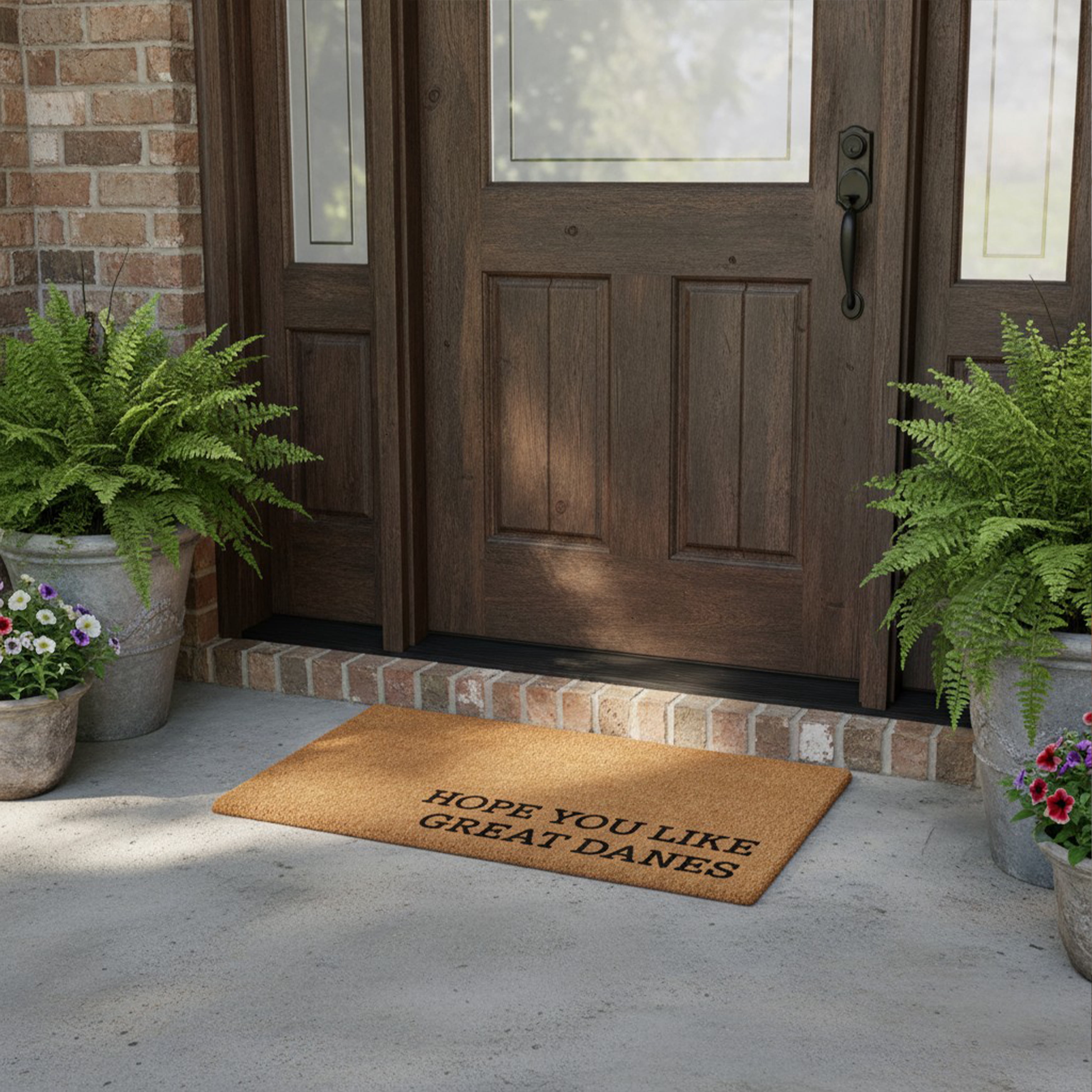 Hope You Like Great Danes Non Slip Vinyl Backing, Front Doormat, Entryway Doormat, 17"x29"
