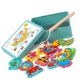 Fishing Game Delicate Vivid Wooden Fish Baby Fishing Toy with
