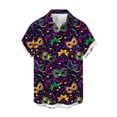 thumbnail image 5 of MELDVDIB Mens Shirts Carnival Printed Loose Summer Tops Button-Up Turn-Down Collar Short Sleeve Beach Shirts with Pocket, 5 of 6