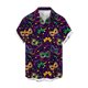 thumbnail image 5 of Mens Casual Botón Arriba Camisas Manga Corta Estampado Carnaval Cuello Cubano Verano Playa Top, 5 of 6