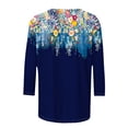 thumbnail image 5 of Ladies Tops and Blouses,3/4 Sleeve Tops for Women Crew Neck Outfits Print Blouses Business Work T Shirts Classic Basic Tees Casual Tunic, 5 of 5