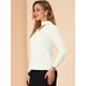 thumbnail image 4 of INSPIRE CHIC Blusas De Gasa Manga Larga Camisa De Oficina Trabajo Cuello Gargantilla Encaje Elegante Para Mujer Blanco M, 4 of 6