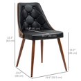 thumbnail image 3 of HOMCOM Modern Dining Chairs Set of 2, Solid Wood Back and Steel Legs, 3 of 10