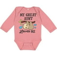 thumbnail image 3 of Inktastic My Great Aunt Loves Me with Sloth and Hearts Boys or Girls Long Sleeve Baby Bodysuit, 3 of 5