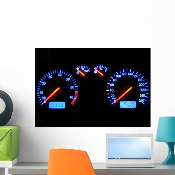 Glowing Dashboard Wall Mural by Wallmonkeys Peel and Stick Graphic (24 in W x 18 in H) WM273759