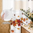 thumbnail image 2 of No Hook Shower Curtain with Built-in Rings - Fall Thansgiving Washable Waterproof Fabric Bathroom Curtains for Hotel,Rentals, Stall 48 X 72 Inch , Orange Maple Leaf White Wood Texture, 2 of 9