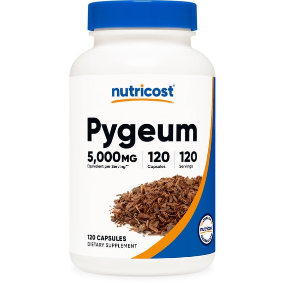 Nutricost Pygeum Extract 5,000mg Equivalent (from 500mg of 10:1 Extract) Per Serving, 120 Capsules for 120 Servings Per Bottle - Vegan, GMO Free and Gluten Free