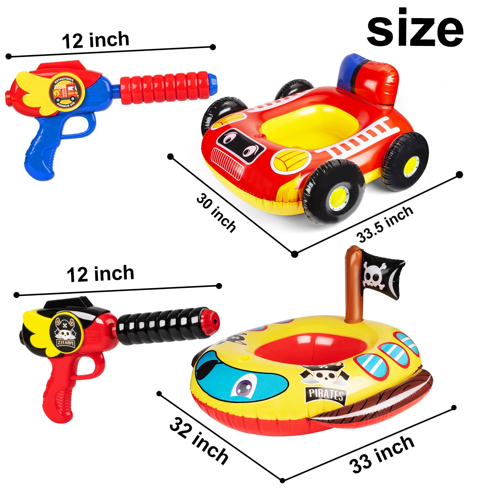 10Leccion 2 Pack Inflatable Kids Pool Floats with Water Gun