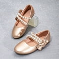thumbnail image 5 of newwalpole Toddler/Little Girls' Ballerina Flat Mary Jane Princess Dress Shoes - Wedding School Party Gold for Size 12, 5 of 9