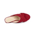 thumbnail image 4 of BLISSFUL STEP Sandales pour Femmes à Talons Blocs à Brides Croisées Mules Sandales à Enfiler Rouge 6, 4 of 7