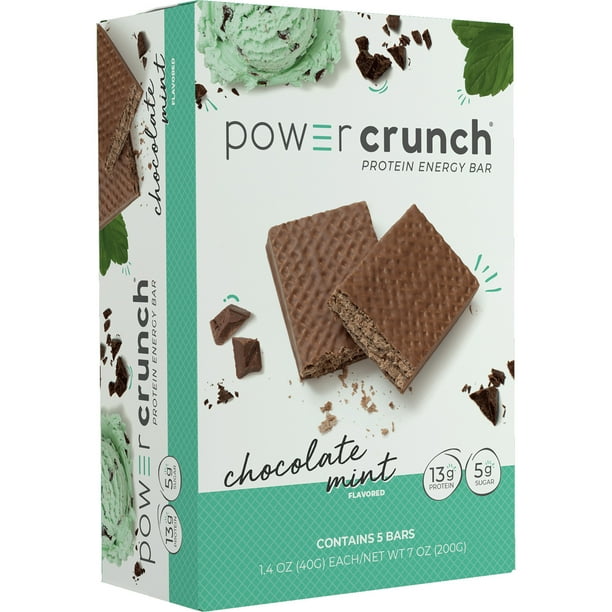Power Crunch Whey Protein Bars, High Protein Snacks with Delicious Taste, Chocolate Mint, 1.4 Ounce (12 Count), (Packaging May Vary)