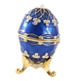 thumbnail image 4 of fenteer Enamelled Jewelry Box Egg Shape Gift Jewelry Box for Easter Birthday Holiday, 4 of 8