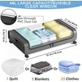 thumbnail image 2 of Almacenamiento Bajo Cama, 2Pcs Aapatera Bajo cama, Cajas Organizadoras para Clósets, Gran Capacidad, Ventana Transparente, con Ruedas, Cajas de Almacenamiento para Ropa, Mantas y Zapatos (Gris), 2 of 4