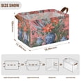 thumbnail image 7 of Yayeee Foldable Storage Basket for Shelves with Handles Set of 2 Waterproof Cloth Bins, Orange Vibrant Flowers, 7 of 7
