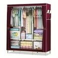 thumbnail image 5 of 1 Ensemble Armoire Simple en Tissu à 3 Colonnes, Armoire de Rangement pour Vêtements sur Pied,, 5 of 5