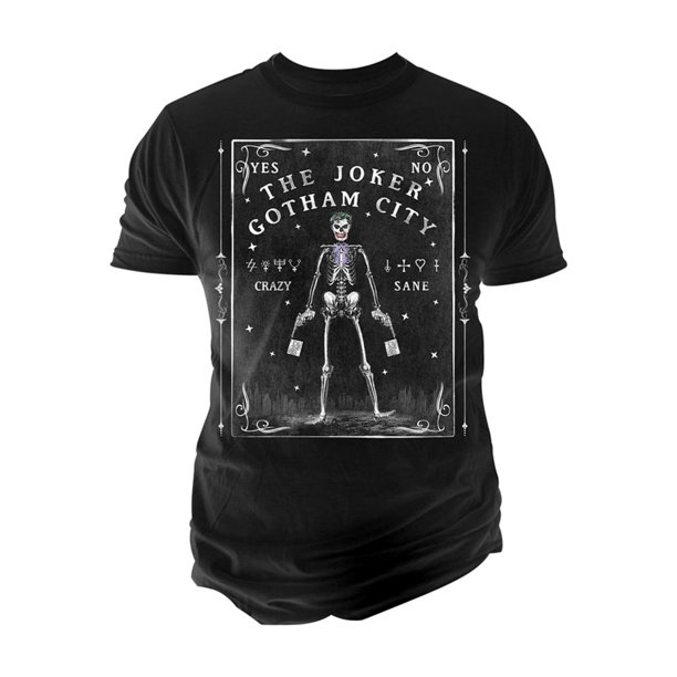Camiseta gráfica para hombre Changes diseño de Tarot de esqueleto de Joker color negro pequeña