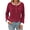 Red, variant on TEMOFON Long Sleeve Shirts for Women Fall Womens Tops with Button Crew Neck Lightweight Sweater for Women