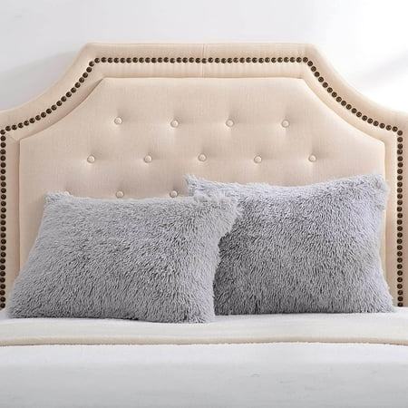 

Luxury Long Hair PV Fur Faux Fur Standard Sham Pillow Cover/Case 20 x26 Set of 2 with Envelope Closure