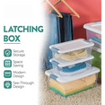 thumbnail image 3 of 12-Pack Latching Box, Stackable Storage Bins with Lids, Clear Plastic, 6 Quart, 3 of 5