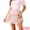 Beige Pink, variant on DARING DIVA Women's Elastic Waist Layer Ruffle A-Line Skirt S Pink Purple