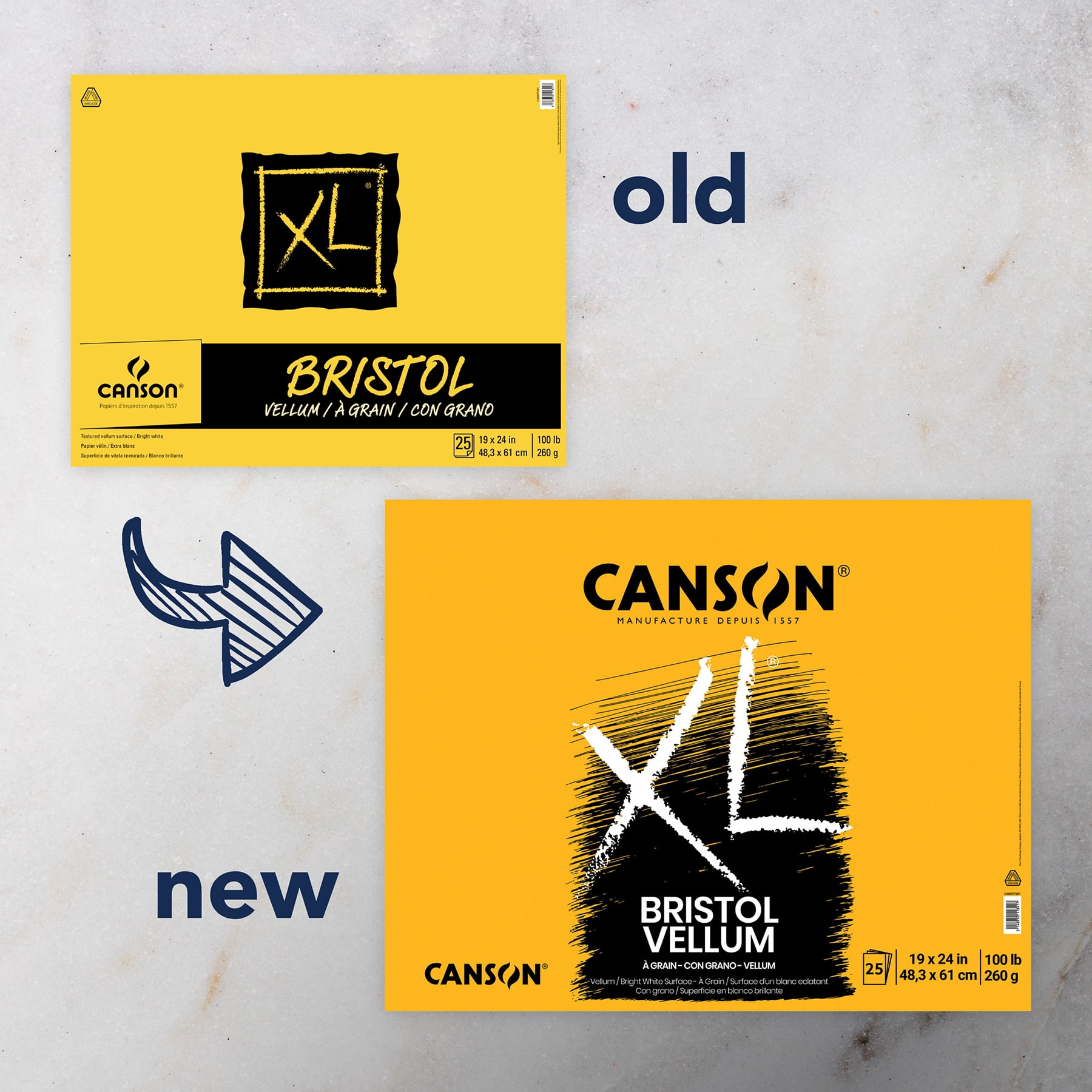 Canson XL Bristol Pad, Vellum, 19in x 24in