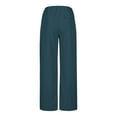 thumbnail image 3 of LLYwey Linen Pants For Women Women's Casual Daily Solid Loose Oversized Sports Pants Capris Pants Female Long Pant Style H1753 Navy XL, 3 of 5