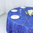 thumbnail image 4 of BalsaCircle 120" Royal Blue Gold Metallic Geometric Design Polyester Round Tablecloth Catering, 4 of 8
