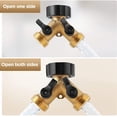 thumbnail image 4 of Solid Brass Body Backyard 2 Way Y Valve Garden Hose Connector Splitter Adapter + Extra 4 Rubber Hose Washers with Comfort Grip, 2 Pack, 4 of 4