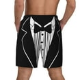 thumbnail image 5 of Mens Tuxedo Swim Trunks with Compression Liner 2 in 1 Quick Dry Beach Shorts, 5 of 7