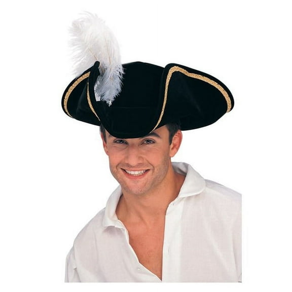 Black Buccaneer Tricorn Hat Adult Costume