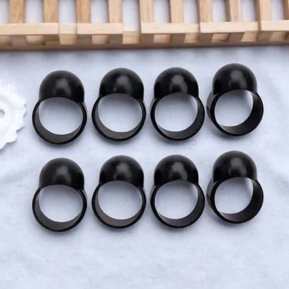 Pretyzoom 8Pcs Black Silicone Finger Sleeves for Tongue Drum Percussion Instrument Accessories