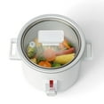 thumbnail image 3 of Small Rice Cooker, 1.5 Quart Mini Non-Stick Coated Insert Food Steamer and Dishwasher-Safe Glass Lid and Pot, White, 3 of 9