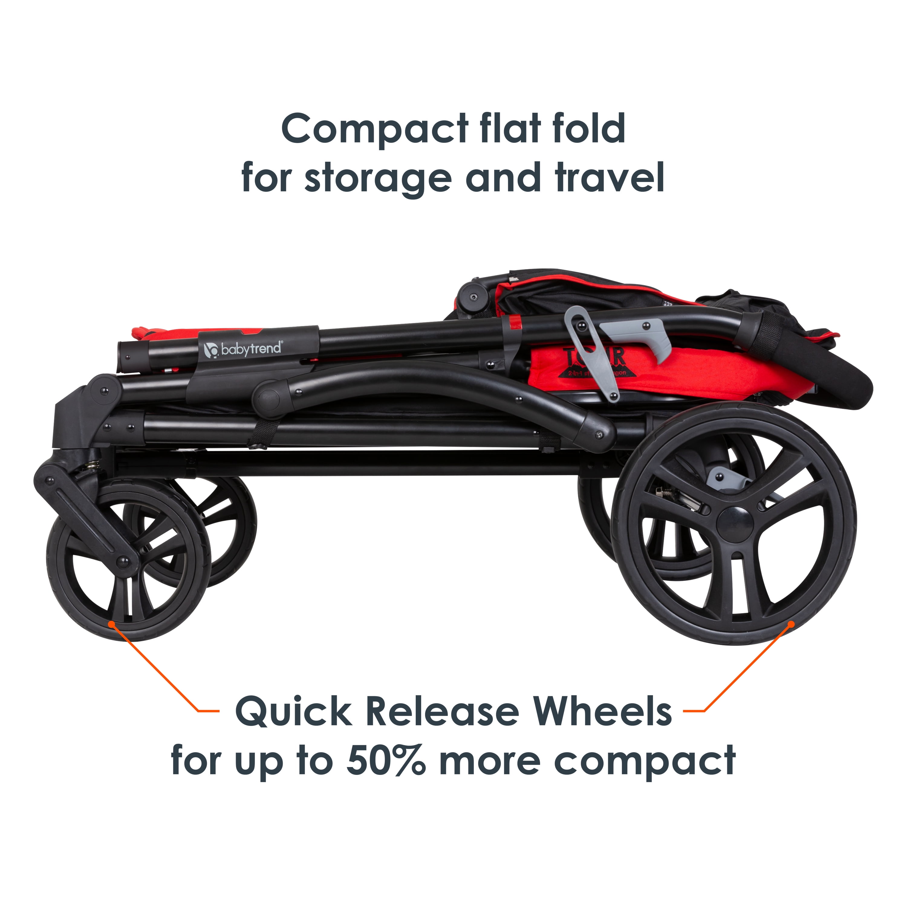 Baby Trend Tour 2 in 1 Stroller Wagon Mars Red Red