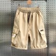 thumbnail image 3 of SBYOJLPB Men's Shorts Solid Color Cargo Shorts Outdoor Sports Multi Pocket Short Pants, 3 of 4