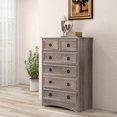 thumbnail image 7 of HUJAUU 6 Drawer Dresser, Tall Chest of Drawer for Bedroom, Wood Storage Cabinet Dresser Organizer for Living Room, Hallway, Gray, 7 of 7