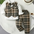 thumbnail image 2 of Odeerbi 6M-10Y Toddler Boys Plaid Cotton Gentleman Formal Dress Suit Children Long Sleeves Bow Dress Shirt Lattice Suit Pants Waistcoat Three Piece Set Toddler Boys Clothes, 2 of 9
