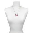thumbnail image 3 of Delight Jewelry Acrylic Medium Cut Out Butterfly Magenta Silvertone Script Initial Disc - & - Charm Necklace, 20"+3", 3 of 4