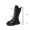 thumbnail image 4 of Kids Fashion Mid Calf Combat Boots Lace Up Side Zipper Non Slip Boots for Winter Everyday Wear, 4 of 9