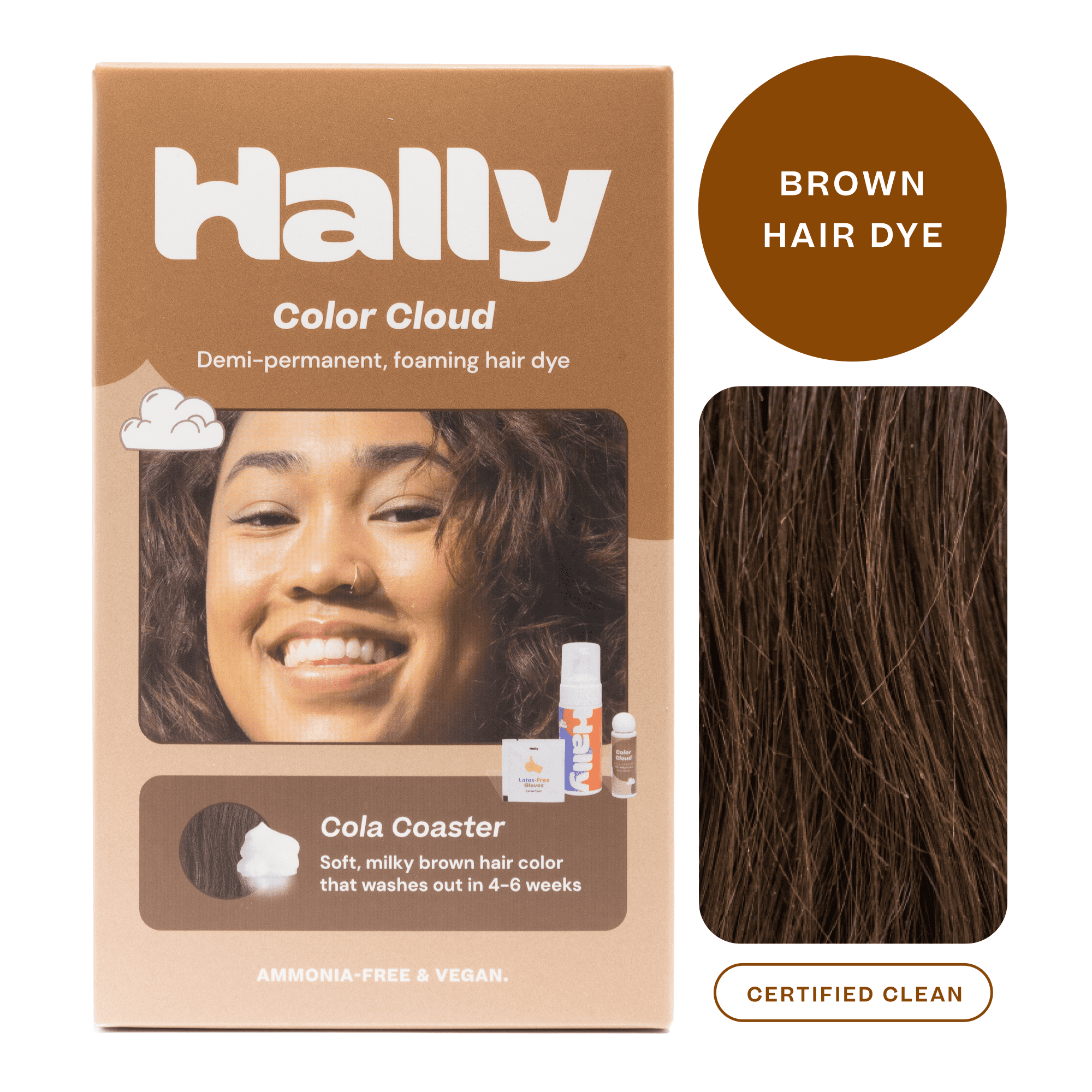 Hally Hair Color Cloud Demi Permanent Hair Dye, Cola Coaster,  Oz -  