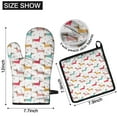 thumbnail image 6 of Colorful Funny Dachshund Kitchen Oven Mitt and Pot Holder Sets 2 Pcs for Baking, Cooking and Grilling, Heat Resistant Up To 392 °F, 6 of 7