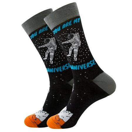 

6 pairs * Men And Women Adult Geometric Fruit Socks Street Socks Astronaut Socks socks for women