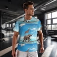 thumbnail image 3 of Wukai Elephant Giraffe Print Men's Short-Sleeved Mesh T-Shirt,Quick-Dry Short Sleeve Workout T-Shirt-4X-Large, 3 of 8
