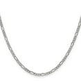 thumbnail image 2 of 14K White Gold Figaro Chain Necklace 18 inch 2.5 mm Semi-Solid with Lobster Clasp, 2 of 4