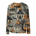 thumbnail image 4 of miqiqism Halloween Sweater for Women Oversized Pumpkin Sweaters Fall Pullover Knit Top Shirts Casual Crew Neck Loose Fuzzy Blouses Trendy Long Sleeves Tunic Clothes,Gray,Large, 4 of 5